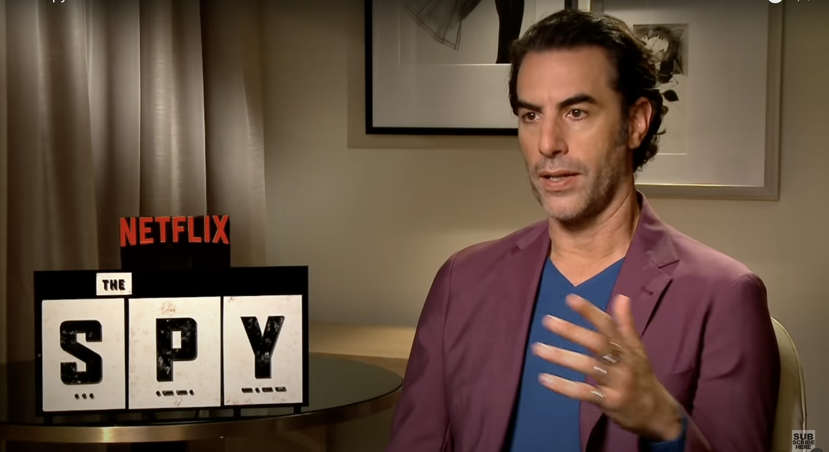 Sacha Baron Cohen sits down with Cinema Magazine to discuss his role as Eli Cohen in the new limited series, "The Spy" on September 3, 2019. Photo Credit: Cinema Magazine